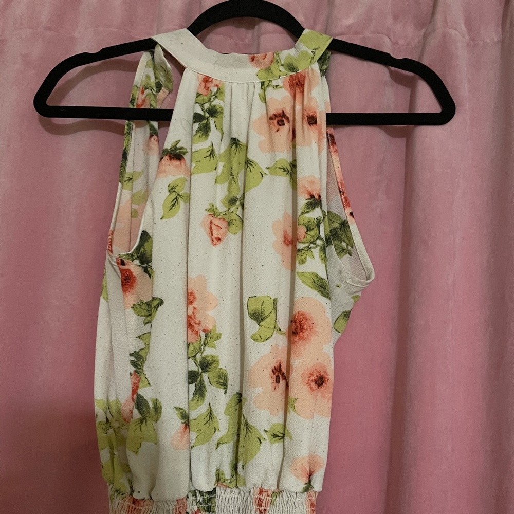 Floral Halter top with Open Back